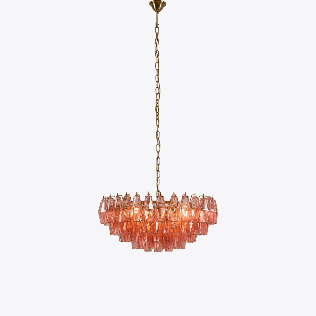 Pink Polygon Drop Chandelier