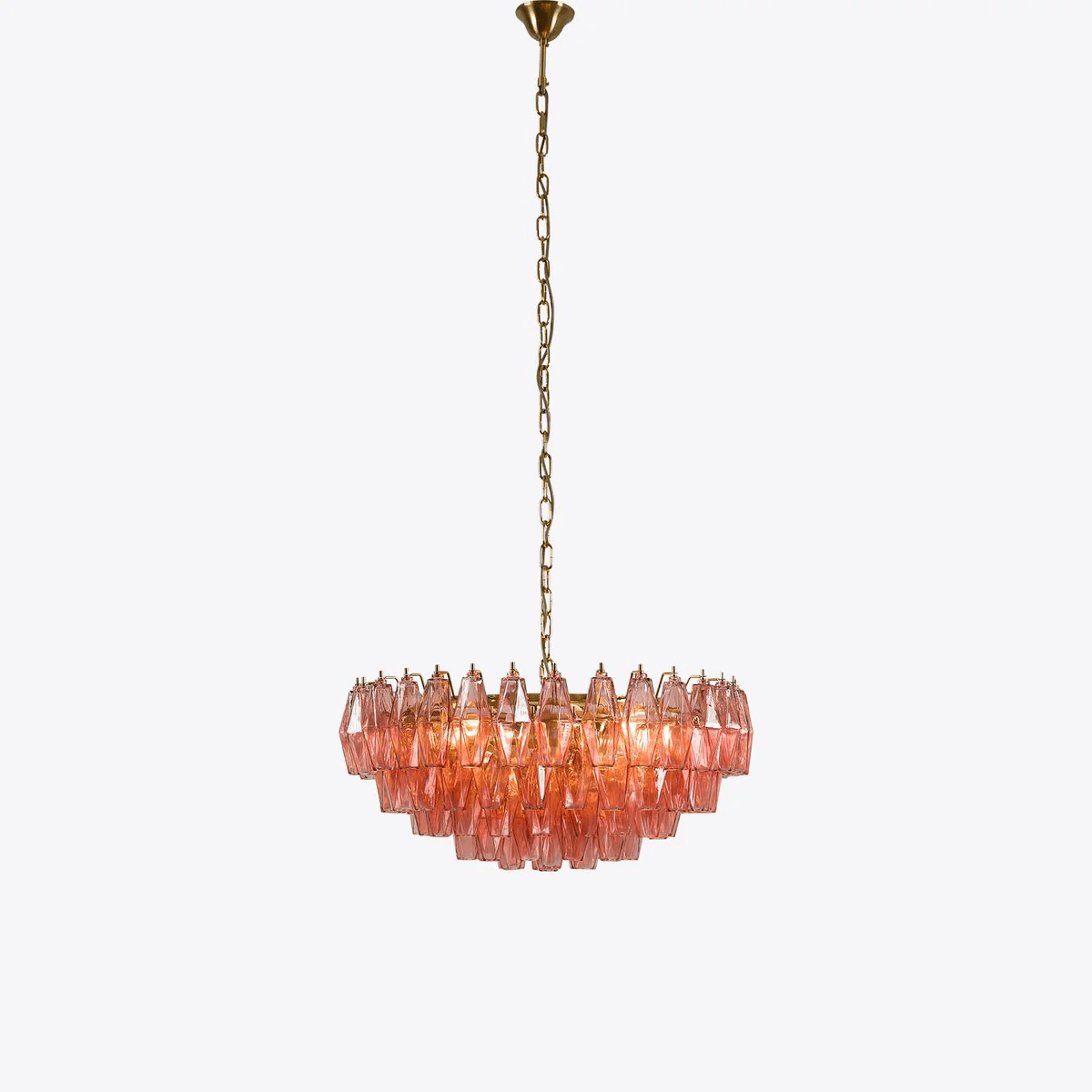 Pink Polygon Drop Chandelier