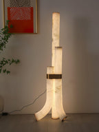 Piped Alabaster Floor Lamp