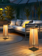 Plastic Rattan Outdoor Post Light