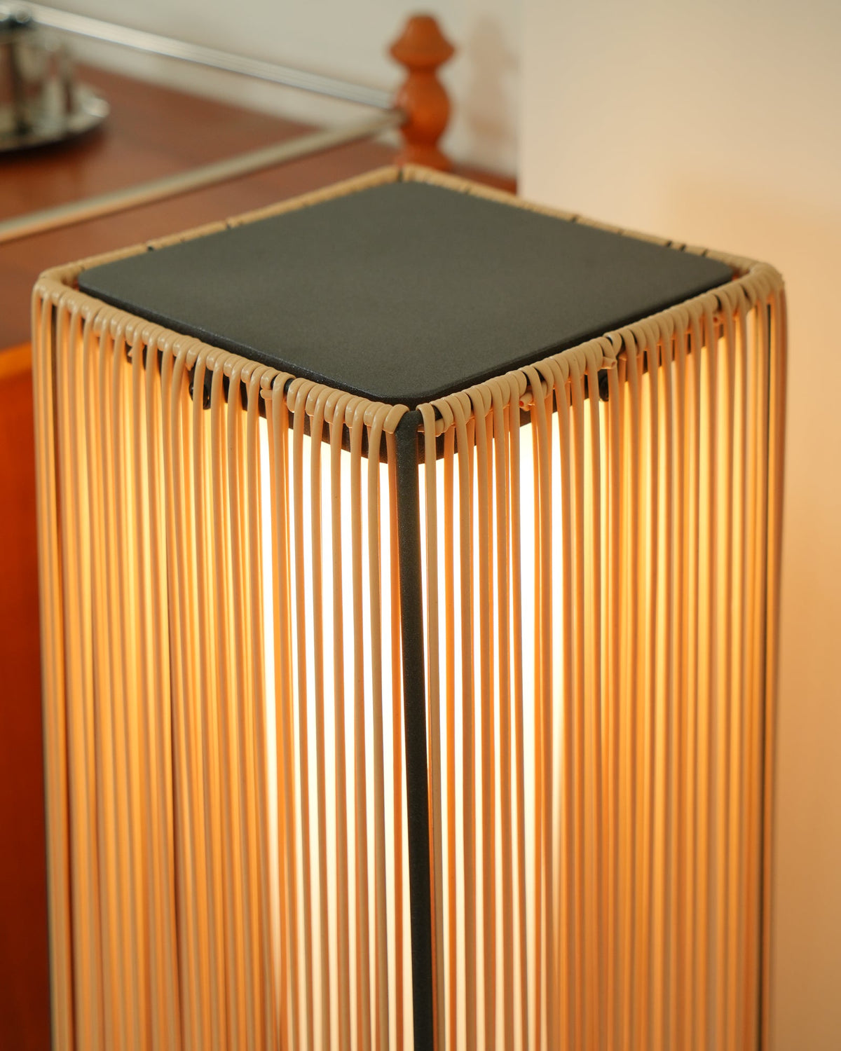 Plastic Rattan Outdoor Post Light