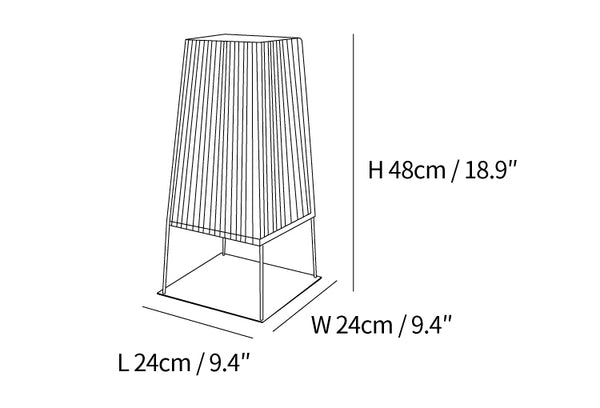 Plastic Rattan Outdoor Post Light