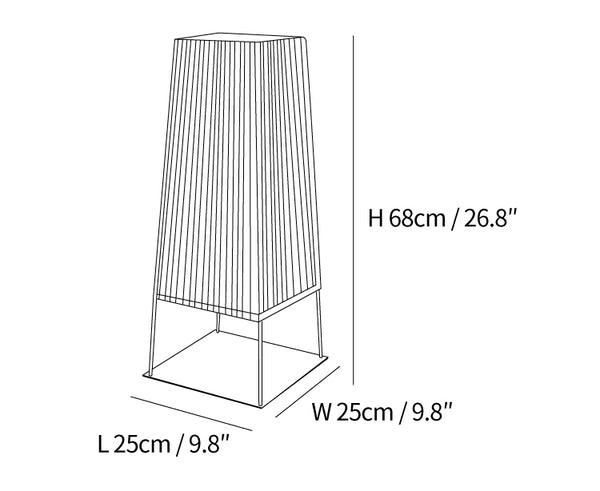 Plastic Rattan Outdoor Post Light