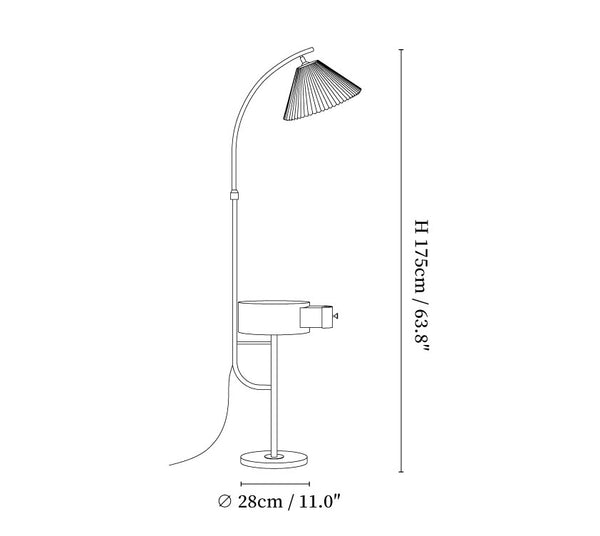 Pleated Arc Floor Light