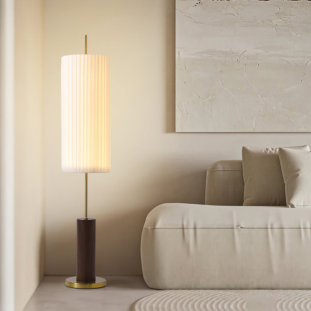 Pleated Cylinder Floor Lamp