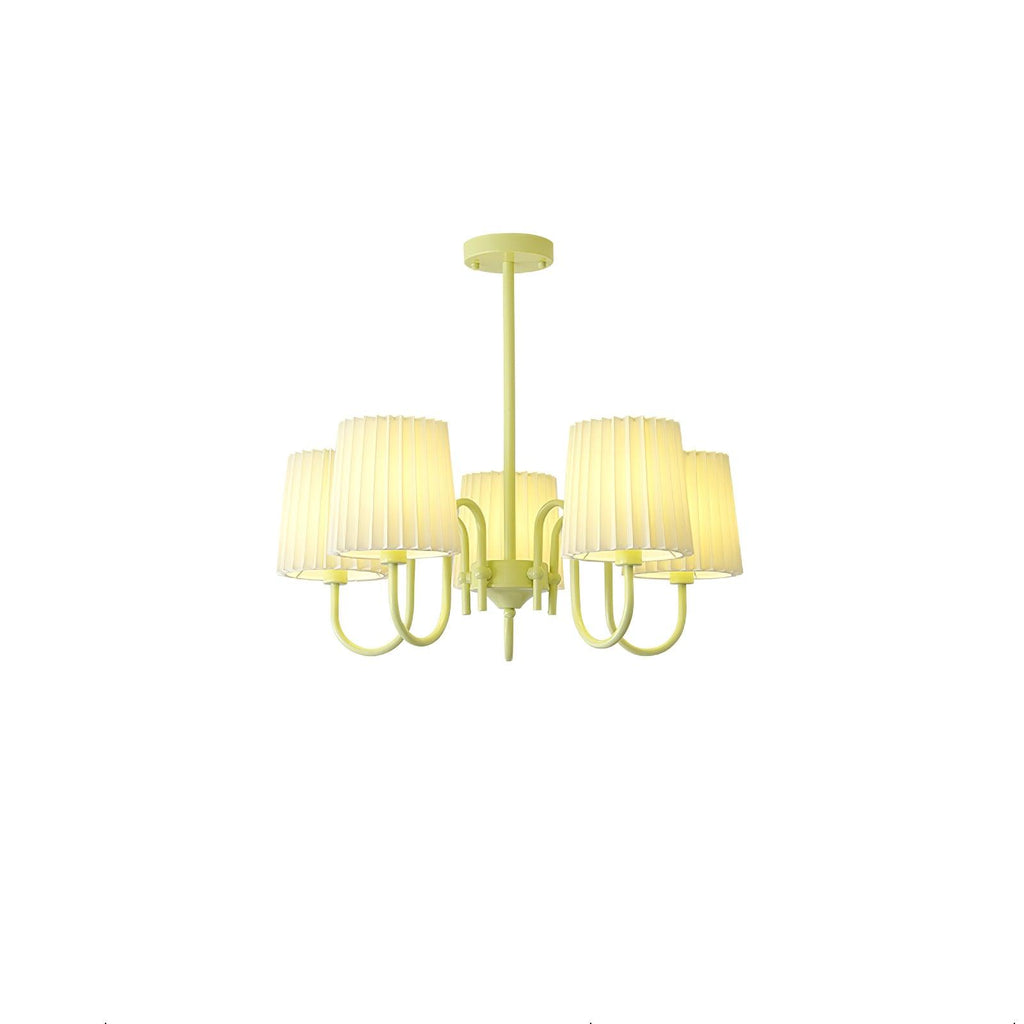 Pleated Fabric Matcha Chandelier