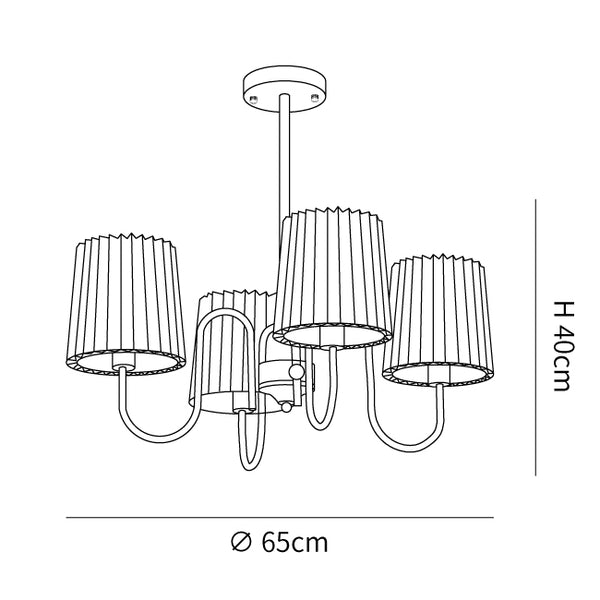 Pleated Fabric Matcha Chandelier