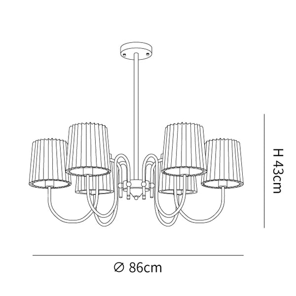 Pleated Fabric Matcha Chandelier
