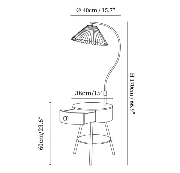 Pleated Nightstand Floor Light