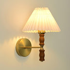 Pleated Walnut Wall Light