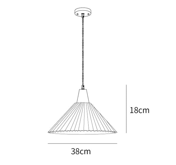 Pleated Wooden Pendant Light