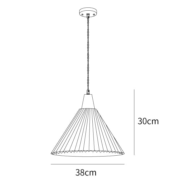 Pleated Wooden Pendant Light