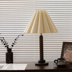 Plisse Pleated Wood Table Lamp