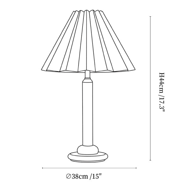 Plisse Pleated Wood Table Lamp