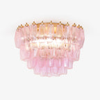 Poliedri Murano Pink Ceiling Light