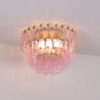 Poliedri Murano Pink Ceiling Light