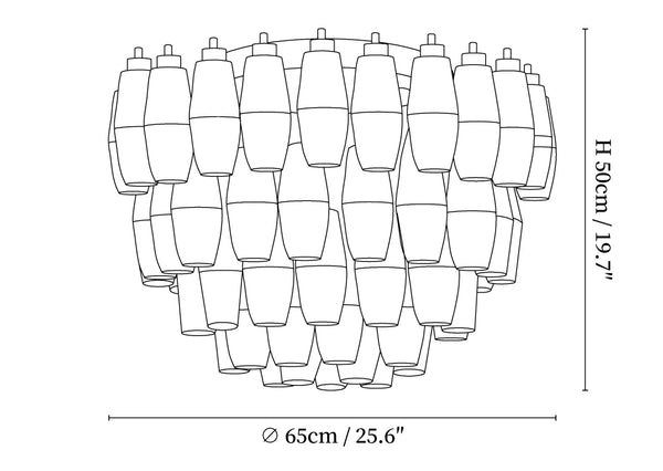 Poliedri Glass Pink Ceiling Light