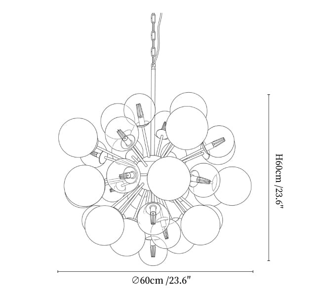 Pomelia Glass Globe Sputnik Chandelier