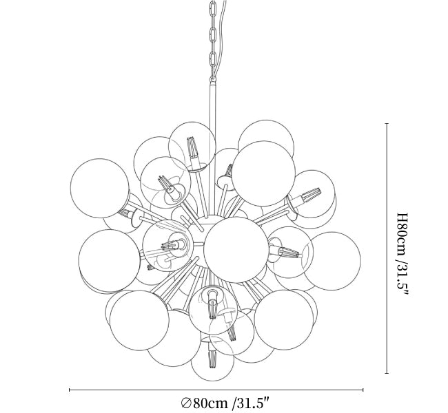 Pomelia Glass Globe Sputnik Chandelier