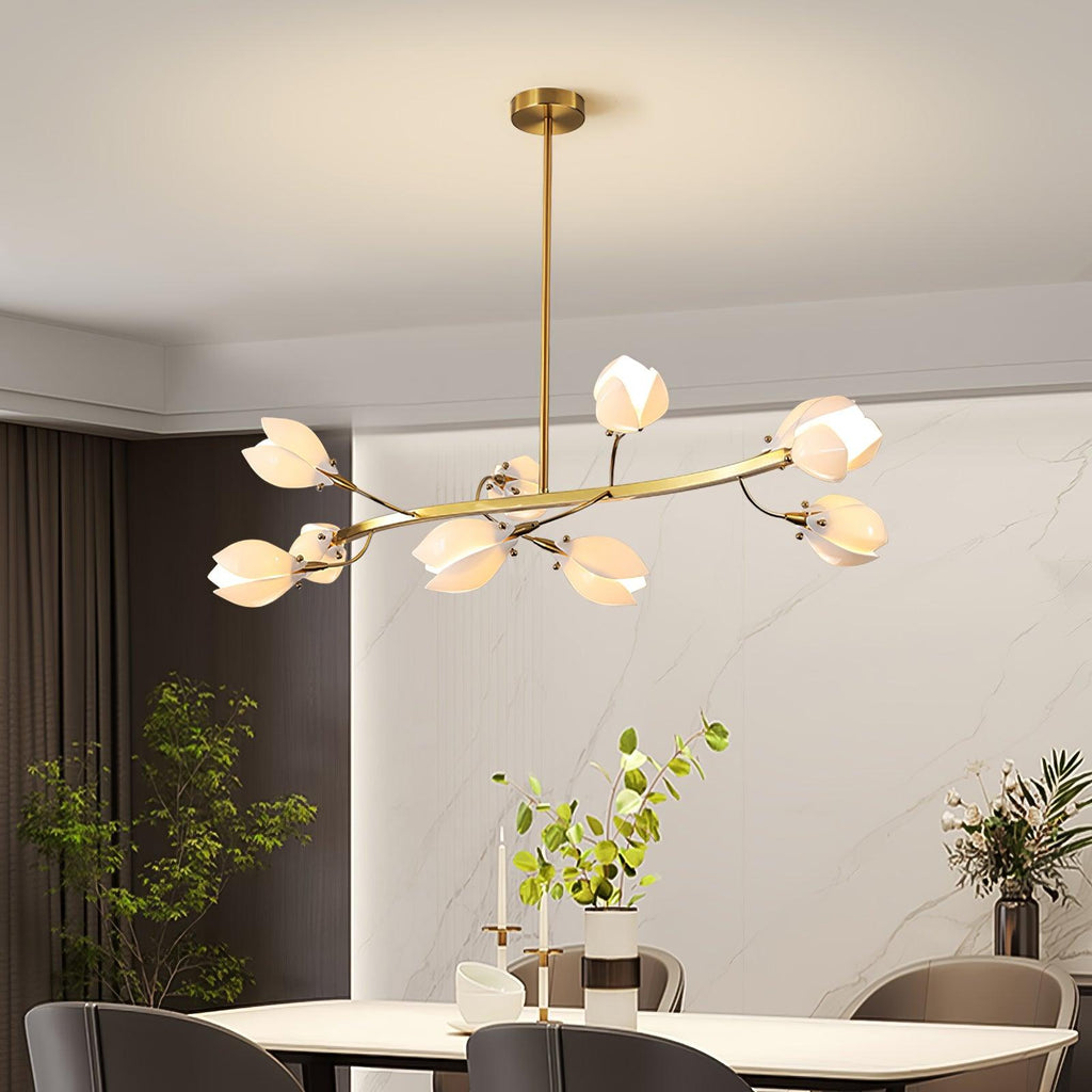 White Porcelain Magnolia Chandelier