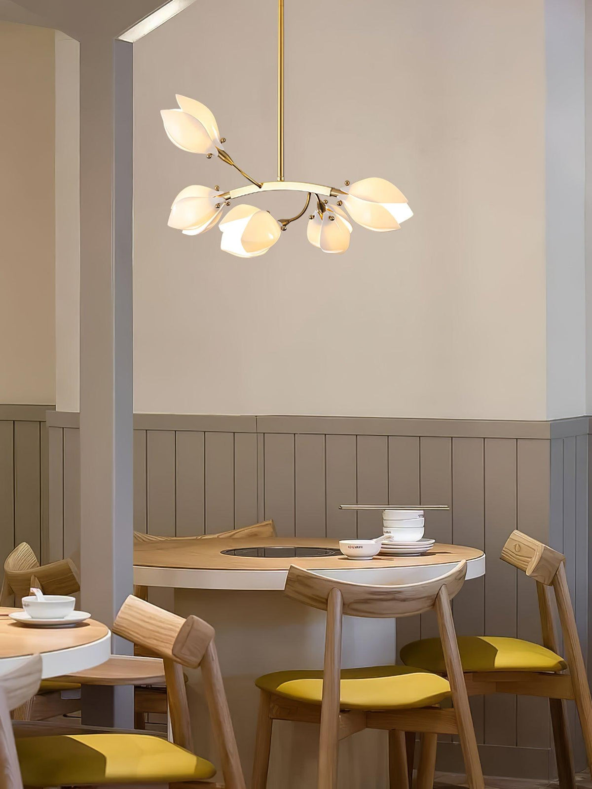 White Porcelain Magnolia Chandelier