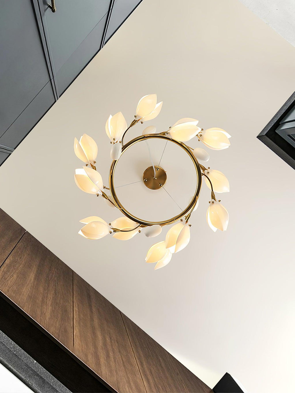White Porcelain Magnolia Chandelier
