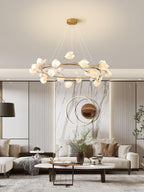 White Porcelain Magnolia Chandelier