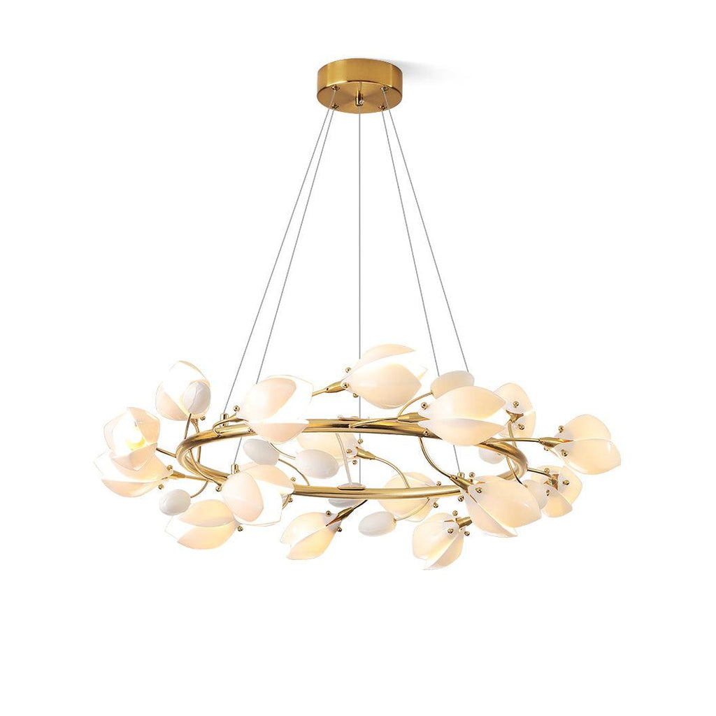 White Porcelain Magnolia Chandelier