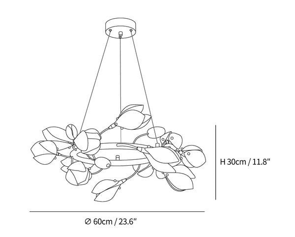 Porcelain Magnolia Chandelier