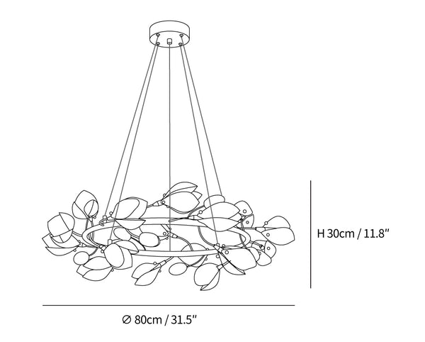 Porcelain Magnolia Chandelier