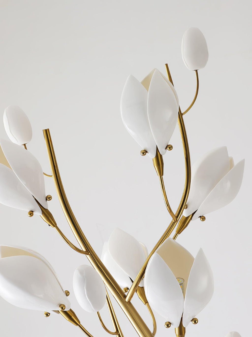 White Porcelain Magnolia Floor Lamp