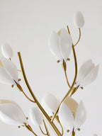 White Porcelain Magnolia Floor Lamp