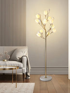 White Porcelain Magnolia Floor Lamp