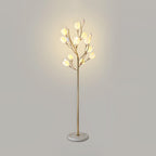 White Porcelain Magnolia Floor Lamp