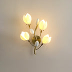 White Porcelain Magnolia Wall Lamp