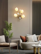White Porcelain Magnolia Wall Lamp