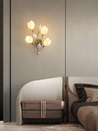 White Porcelain Magnolia Wall Lamp