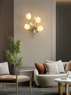 White Porcelain Magnolia Wall Lamp