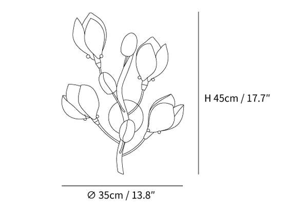 Porcelain Magnolia Wall Lamp