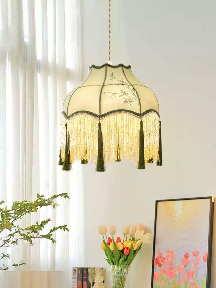 Prasina Beaded Fringe Pendant Light