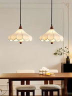 Printed Fabric Petal Pendant Lamp