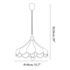 Printed Fabric Petal Pendant Lamp