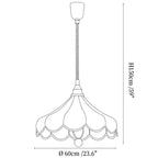 Printed Fabric Petal Pendant Lamp