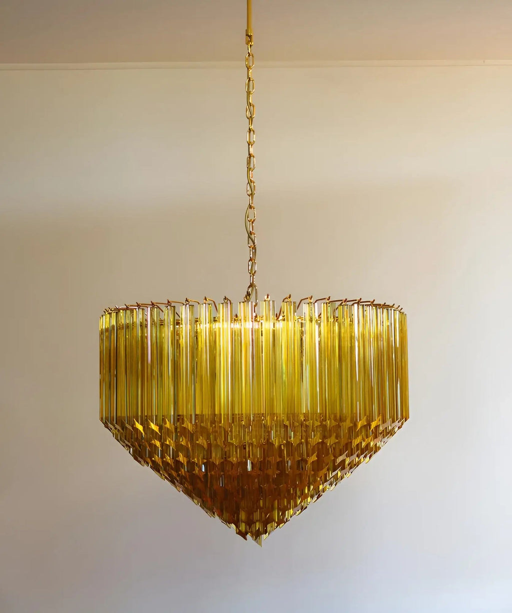 Prism Murano Amber Glass Chandelier