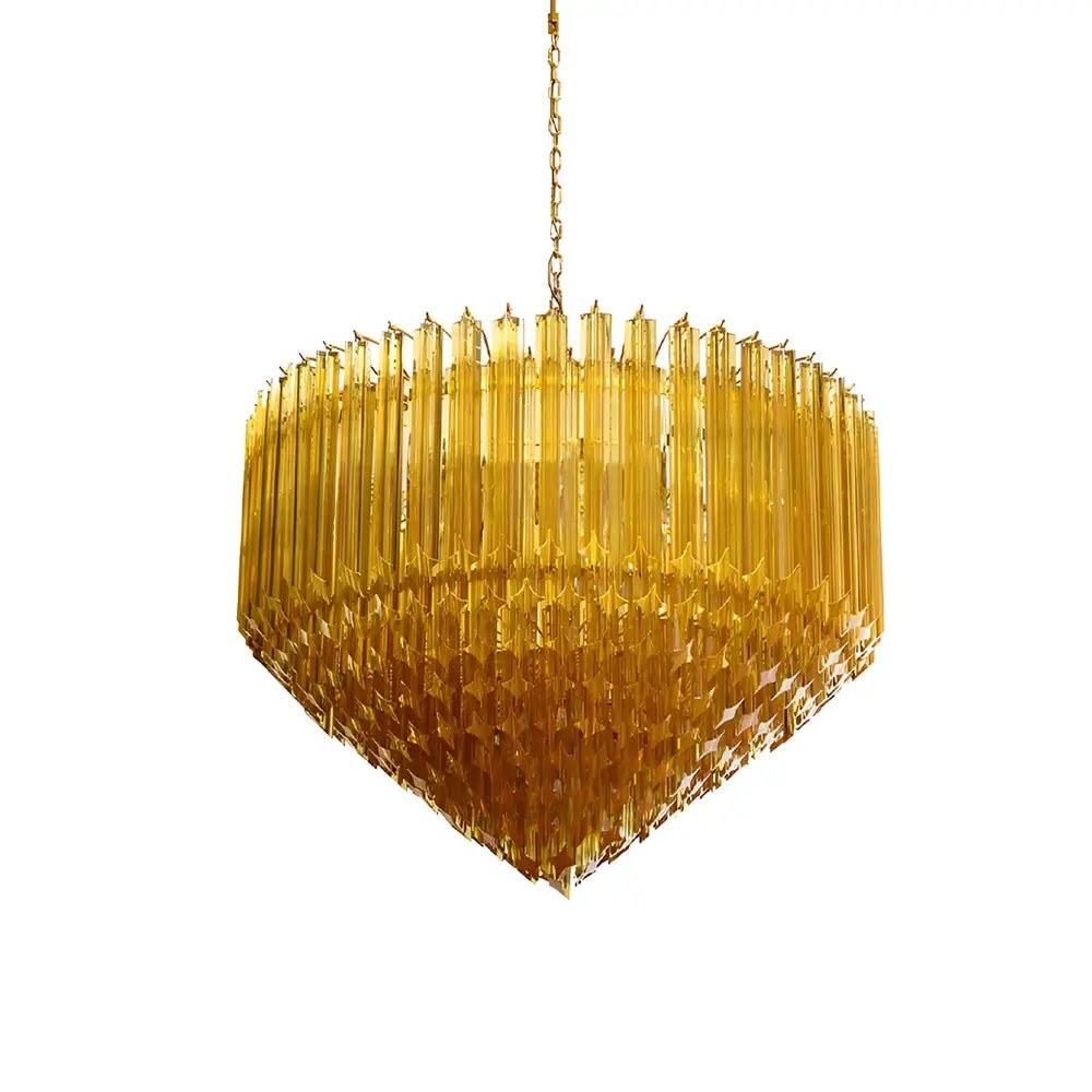 Prism Murano Amber Glass Chandelier