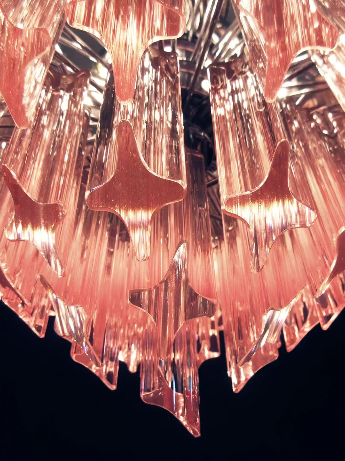 Prism Murano Pink Glass Chandelier