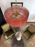 Prism Murano Pink Glass Chandelier