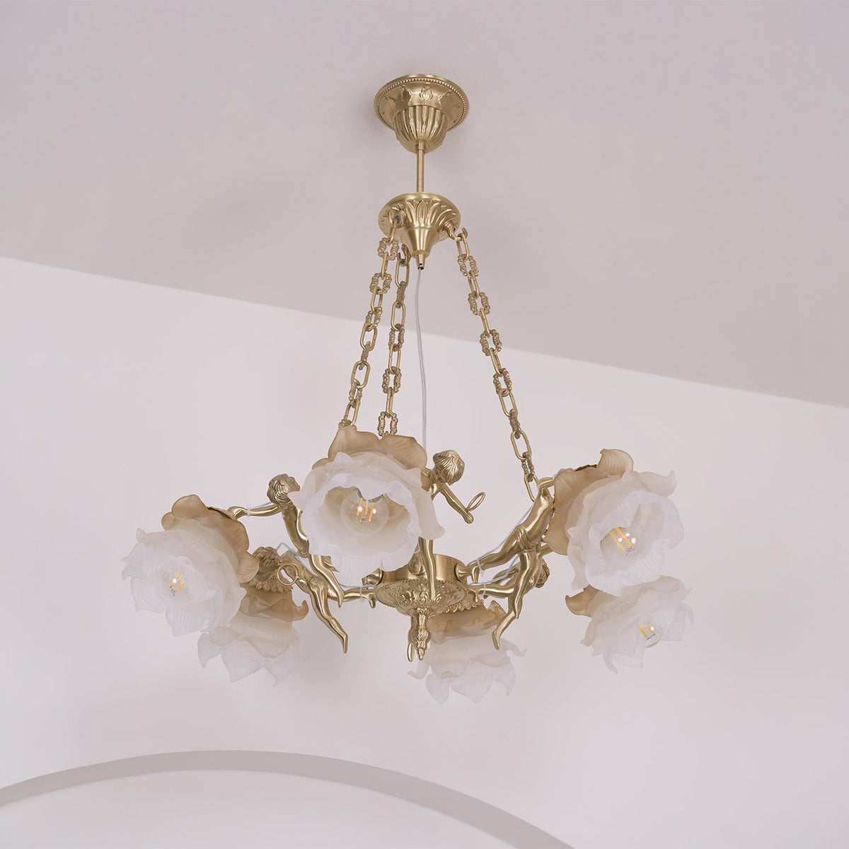 Putti Statuettes Brass Suspension