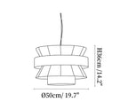 Raffia Jute Stacked Pendant Lamp