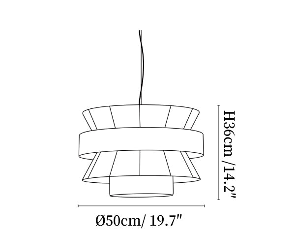 Raffia Jute Stacked Pendant Lamp
